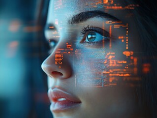 Exploring digital awareness human insight technology portrait studio close-up