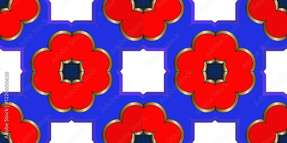Fototapete Vector seamless geometric pattern. Abstract repeating geometric design