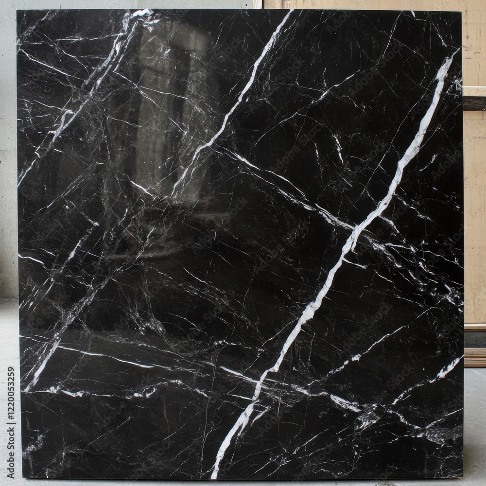Poster highly detailed black and white marble surface with striking patterns and contrast for modern elegan