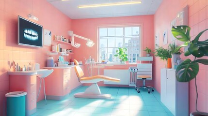 Modern dental office city center interior design bright colors aesthetic
