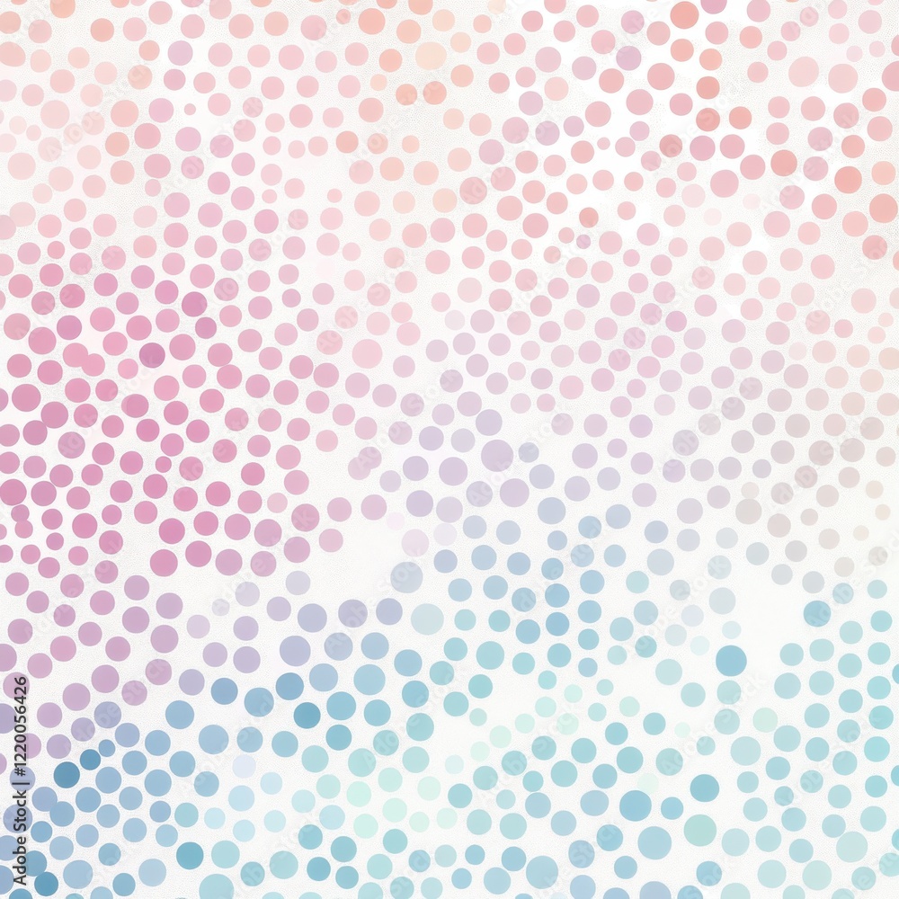 Poster mesmerizing pastel gradient dots backdrop with spherical abstract pattern