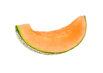 Cantaloupe melon slice isolated on transparent background.