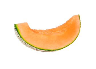 Cantaloupe melon slice isolated on transparent background.