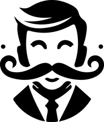 vector illustration silhouette logo icon design symbol of a masculine man's face as a symbol of a large, growing company.eps