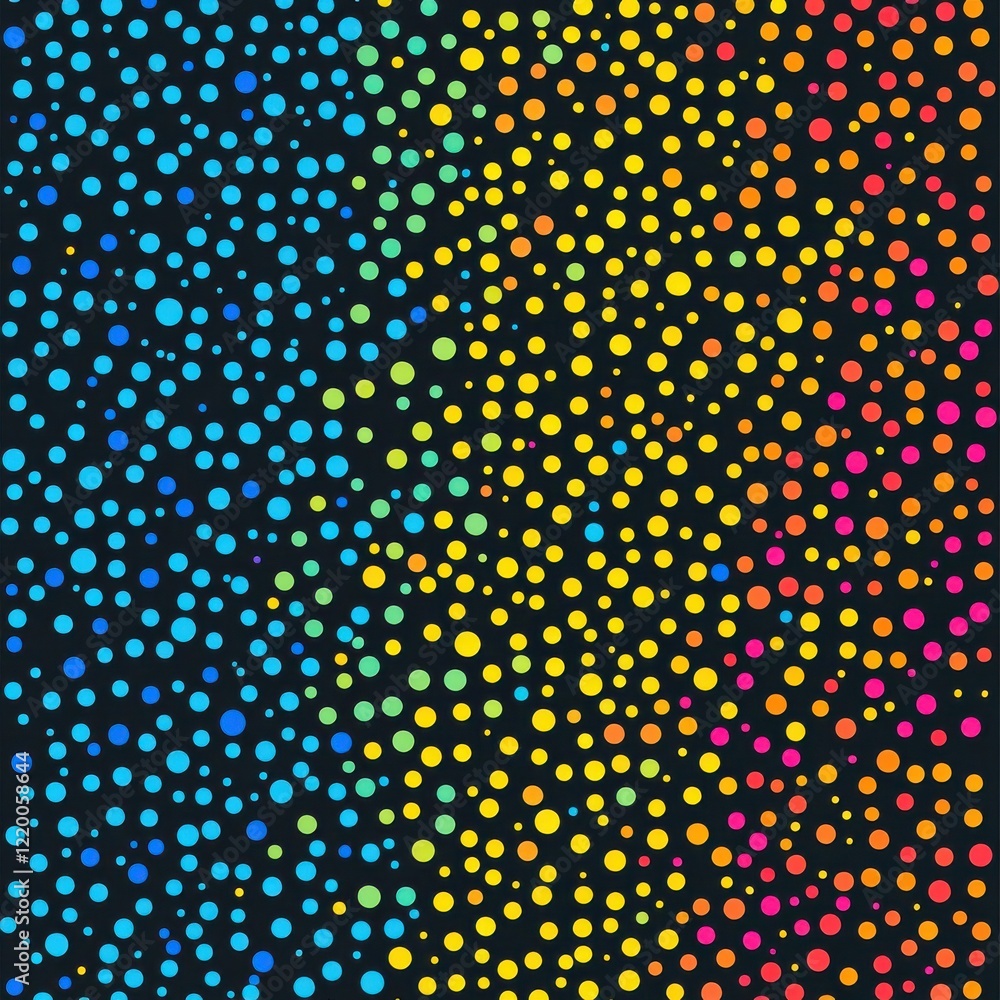 Poster vibrant multicolored polka dot pattern abstract background for digital design and wallpaper