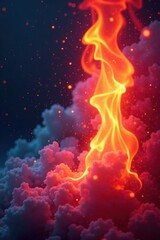 Ethereal flames in a dreamy abstract background, abstract fire, flames, fiery
