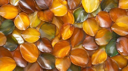 Autumnal Leaf Collection Vibrant Hues and Textures