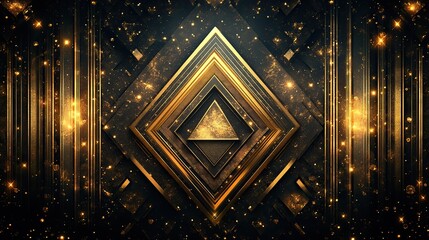 Elegant art deco geometric background with gold texture, ideal for a roaring 20s theme.