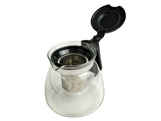 Open teapot isolated on white background