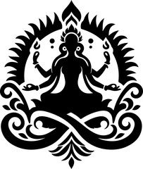 vector illustration, silhouette, logo icon design, symbol related to cultural, religious, classic, vintage, ethnic, traditional.eps