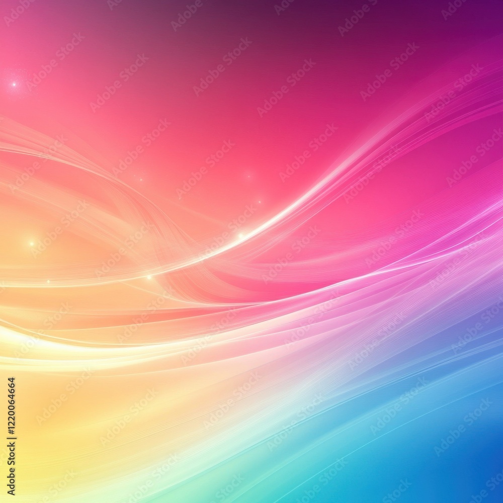 Poster mesmerizing waves of vibrant color and light in an ethereal digital backdrop