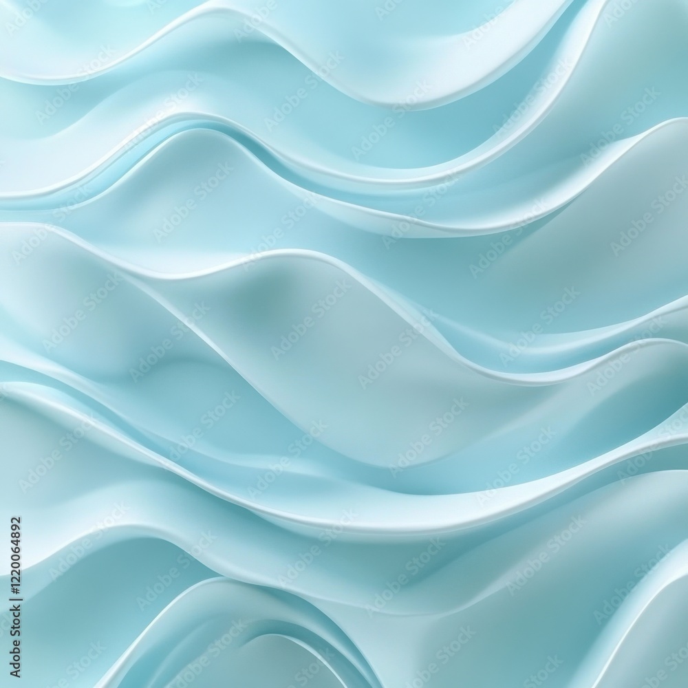 Poster serene turquoise fluid waves elegant abstract pattern background textured minimalist gradient ripple