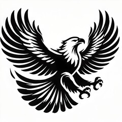 Obraz premium Clean silhouette of a soaring eagle, tattoo