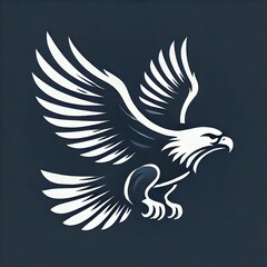 Fototapeta premium Clean silhouette of a soaring eagle, tattoo