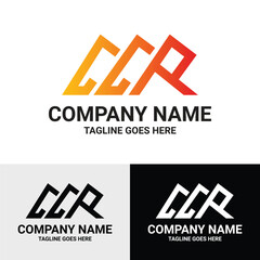 Obraz premium Abstract Initial CCR letter modern geometric vector logo design template. The initial letters CCR are stylized as a mountain peak shape geometric logo design