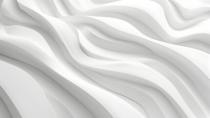 Obraz premium A smooth, flowing white abstract design with wavy patterns and subtle shadows.