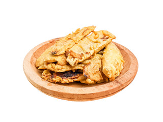 fried banana isolated on white background