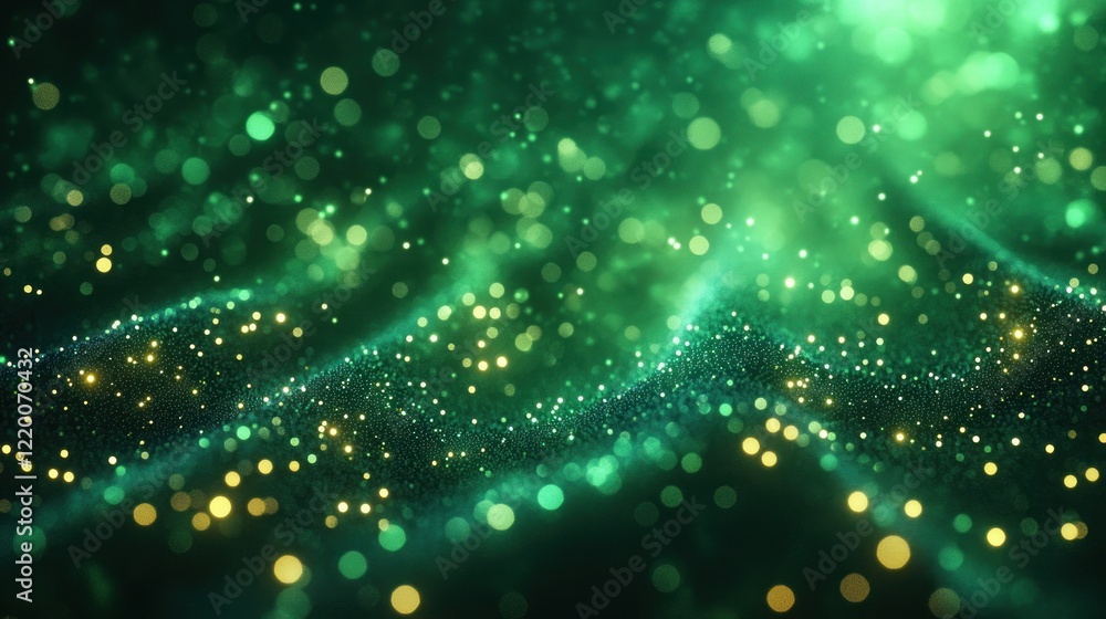 Fototapete Digital transformation network connection abstract background light bokeh effect electronic database speed pattern cyber technology