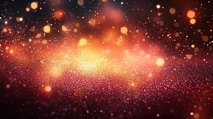 Fototapeta premium Glitter and confetti on a bokeh gradient background. Perfect for festive event banners, flyers, holiday party designs. Pop art style with empty space for text.