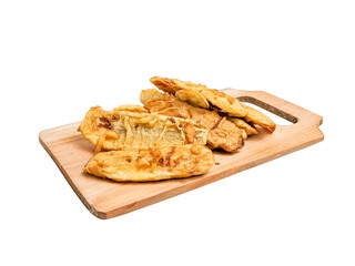 fried banana isolated on white background