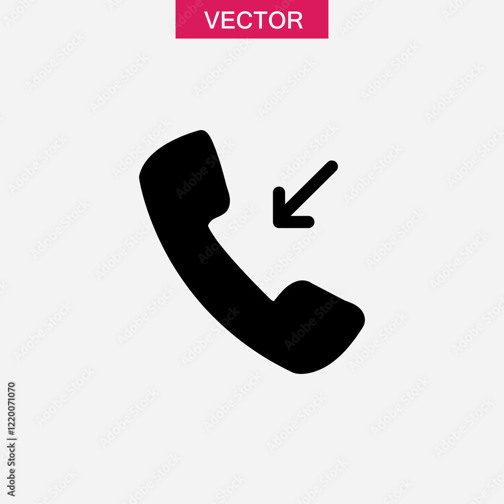 Poster incoming call icon. vector flat black simple trendy style illustration for web and app..eps