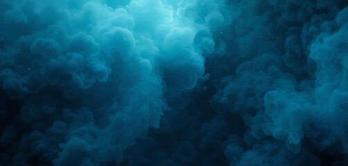 Obraz premium Abstract Teal Smoke Cloud Formation Background