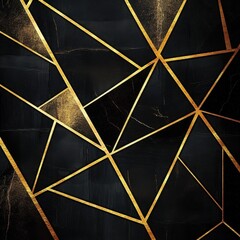 Elegant Golden Geometric Pattern on Dark Background Abstract Modern Digital Art long title Elegant and luxurious golden geometric abstract pattern