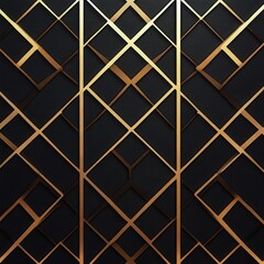 Elegant Black and Gold Geometric Abstract Pattern Design