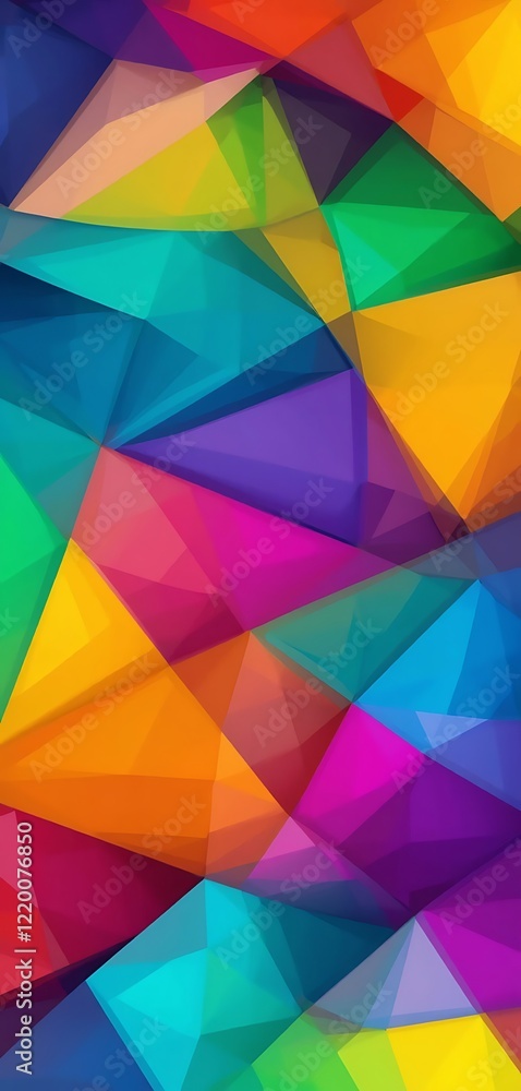 Poster Abstract Colorful Geometric Triangular Pattern Design