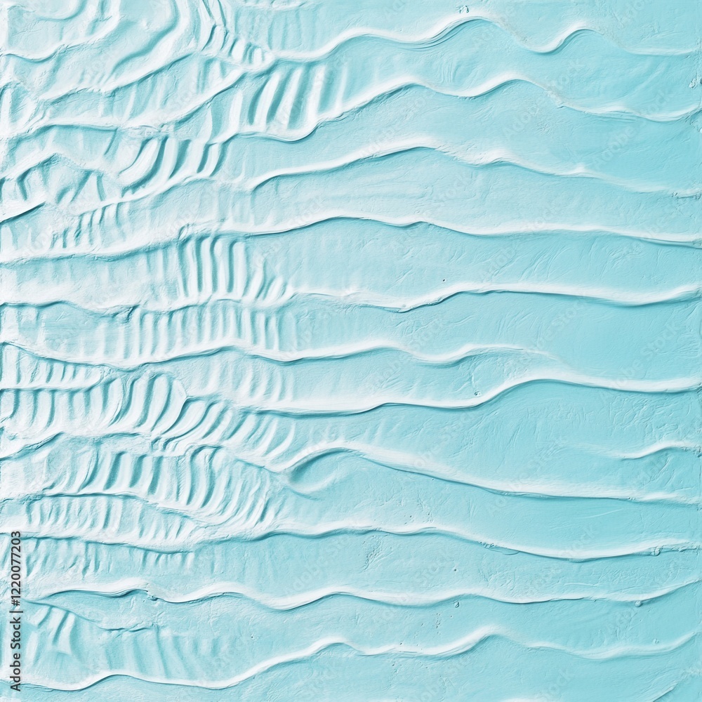 Poster mesmerizing fluid waves in tranquil turquoise gradient abstract texture