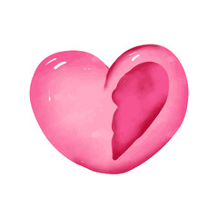  Watercolor lovely vector hearts