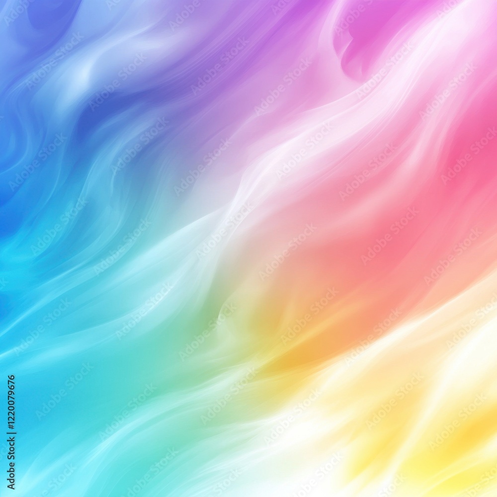 Poster mesmerizing multicolored gradient abstract pattern with flowing fluid motions and shimmering iridesc