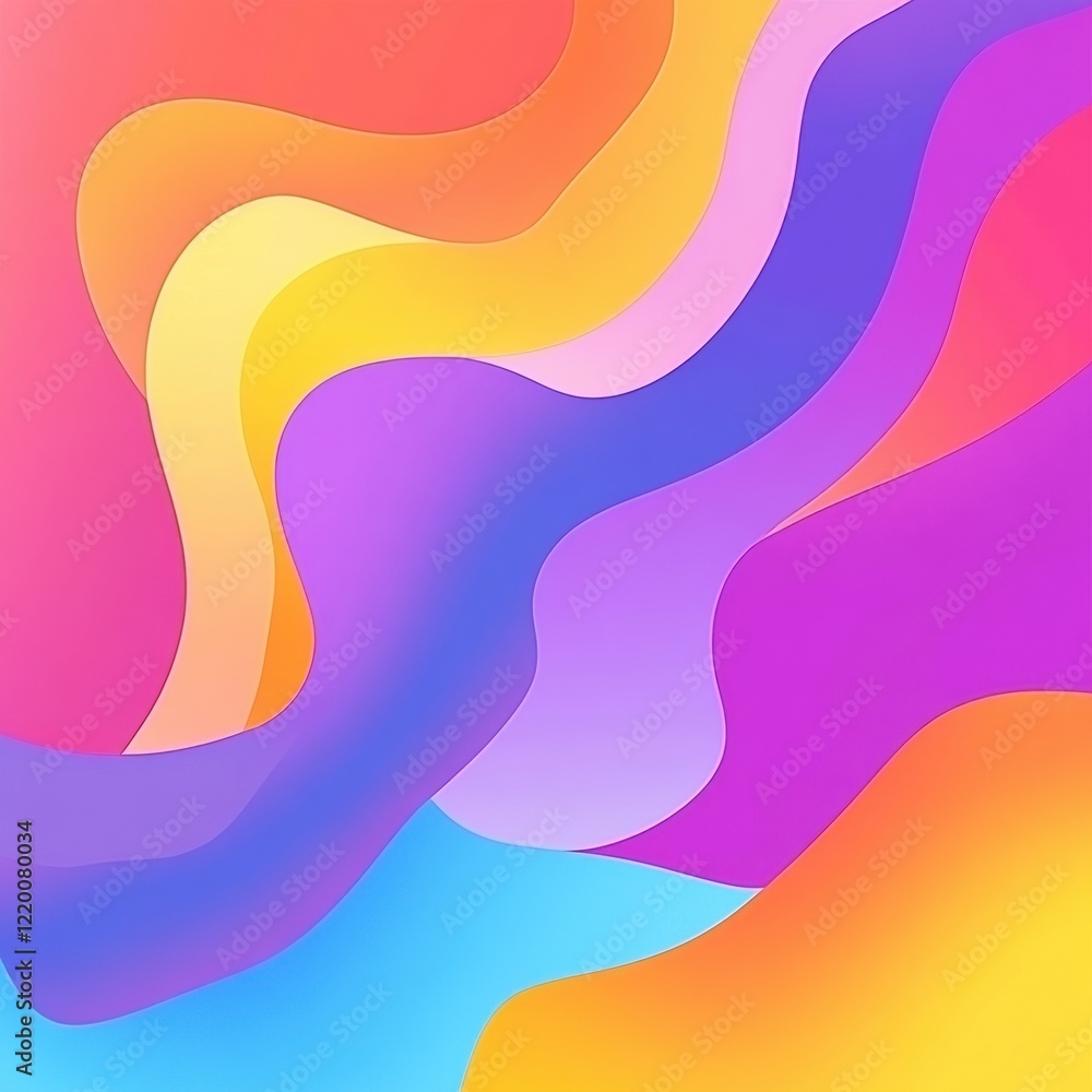Poster mesmerizing waves of vibrant colors in smooth flowing motion abstract digital art background