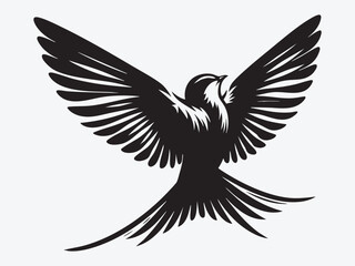 Swift Bird Silhouette Vector Illustration