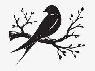 Swift Bird Silhouette Vector Illustration