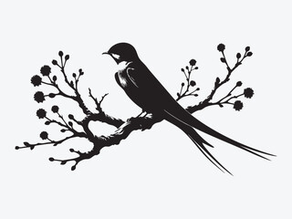 Swift Bird Silhouette Vector Illustration