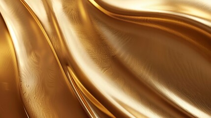 A wavy, shiny, golden surface.