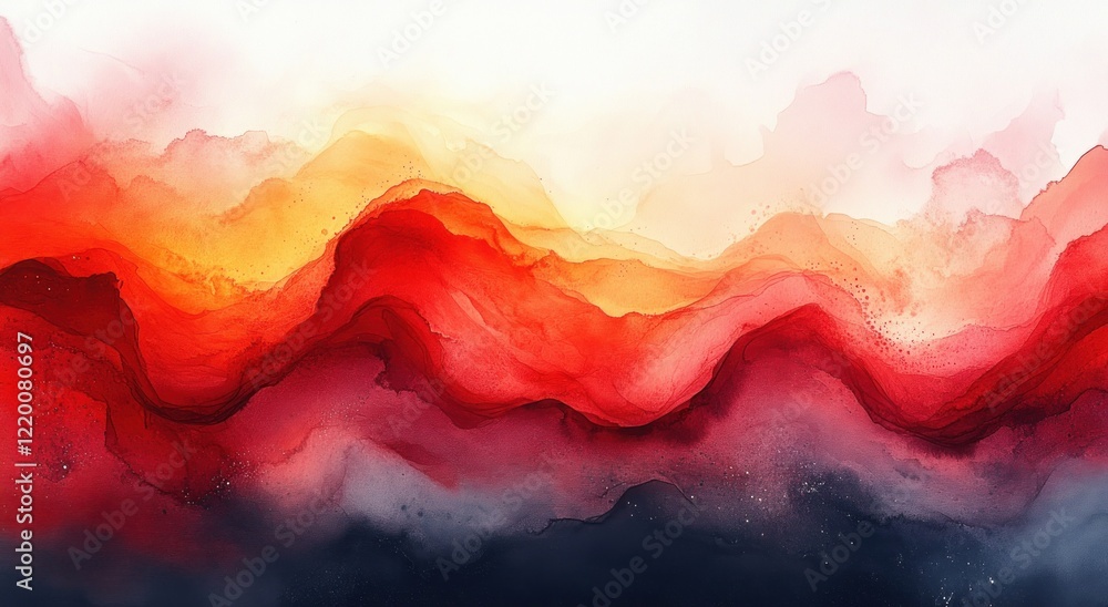 Poster dynamic abstract watercolor background with fluid shapes and textures in soft lighting