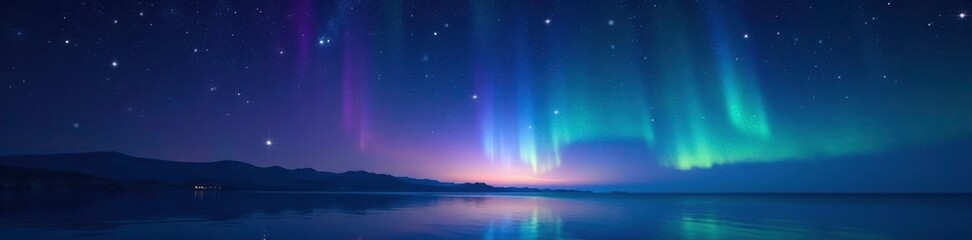 Dark sky with sparkling stars and soft aurora glow, stars, constellation, astronomy