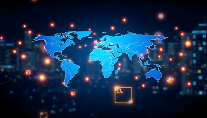 Naklejka premium AI-Powered Solutions for Distribution and Logistics in Digital Marketing