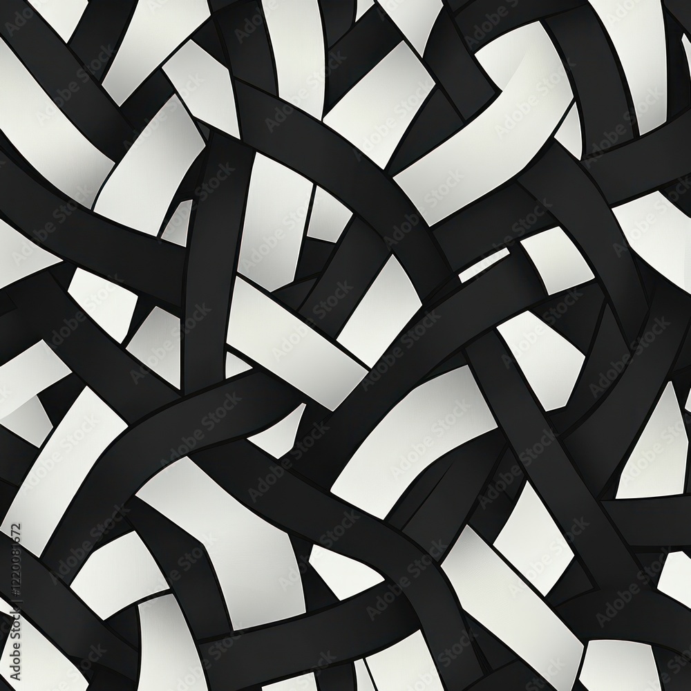 Poster geometric monochrome abstract pattern with high contrast shapes and shadows