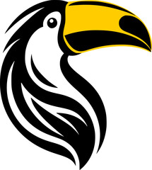 toucan bird logo vector art, tukan bird isolated on white © Koko