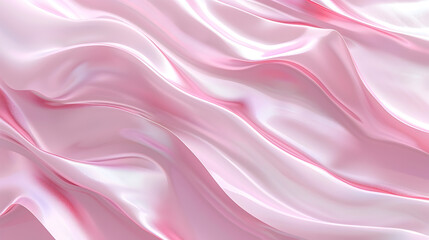 Fototapeta premium A smooth, flowing texture of pink satin fabric, showcasing elegant waves and light reflections.