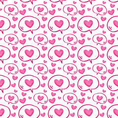 Watercolor Valentine Day Hearts Patterns