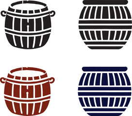 isolated Barrel Pot icon Vector, Barrel Pot Silhouette,Barrel Pot icon set, black Barrel Pot symbol for logo,color  Vector illustration, Vector Graphic, EPS 10 