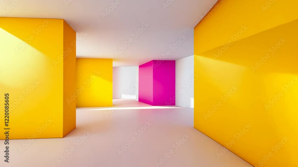 Poster embracing vibrant hues in a modern space filled with light and color that sparks creativity and imag