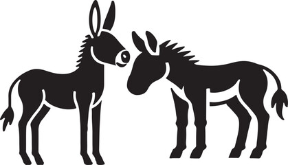 Obraz premium isolated donkey icon Vector, donkey Silhouette,donkey icon set, black donkey symbol for logo,color Vector illustration, Vector Graphic, EPS 10 