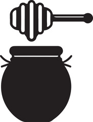 isolated Honey jar with a dipper icon Vector,  Honey jar with a dipper Silhouette,Honey jar with a dipper icon set, black Honey jar with a dipper symbol for logo,web color  Vector illustration, Vector