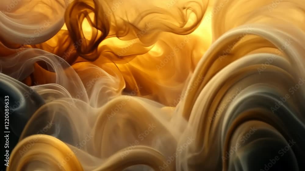Aufkleber swirls of color create a mesmerizing dance of smoke in warm hues within a tranquil space. generative