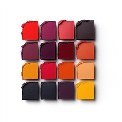Fototapeta premium Lipstick Smears and Swatches Collection on White Background: Assorted Shades for Makeup Enthusiasts